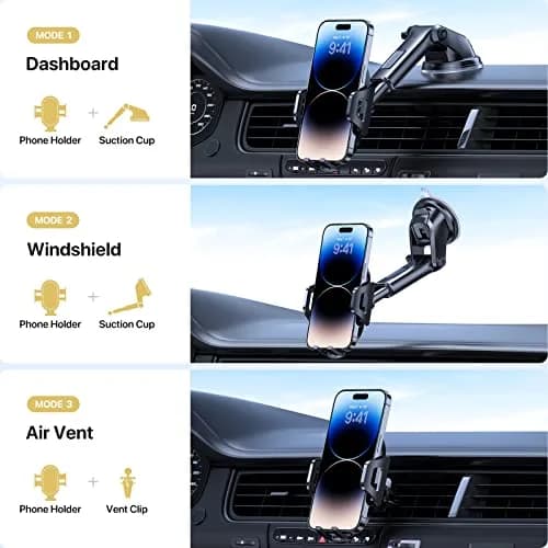 LOTUNY Universal Phone Mount for Car | Reliable Suction & Adjustable View thumbnail 3
