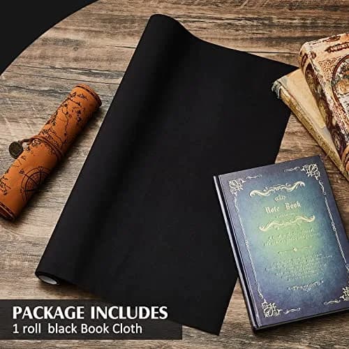 PerKoop Book Cloth 40x16 Inch Fabric Surface Black | Elegant Bookbinding Material thumbnail 3