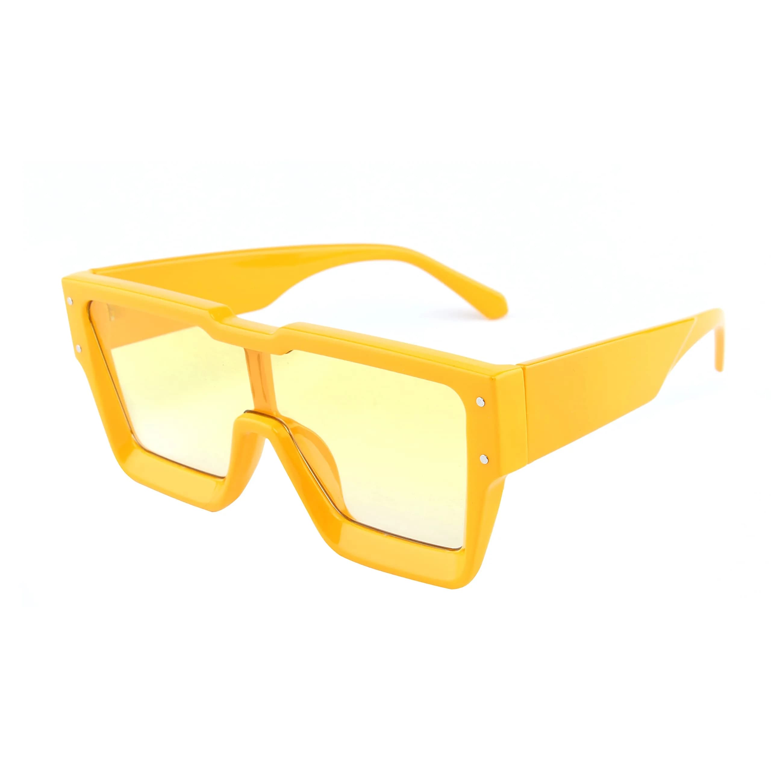 KENBO Oversized Square Tortoise Frame Sunglasses with Gradient Brown Polarized Lenses for Women & Men — Yellow Frame - Yellow Lens