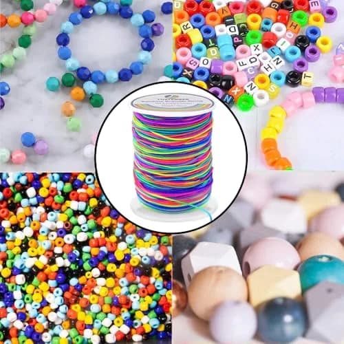 LUSTEMBER Rainbow Elastic Beading Cord 1mm, 330 Feet (100m) | Sturdy & Flexible for Jewelry Making thumbnail 7