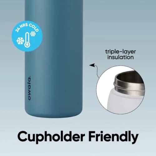 Owala FreeSip Stainless Steel Water Bottle 40 oz Denim | Insulated, Locking Lid, Built-in Straw thumbnail 4