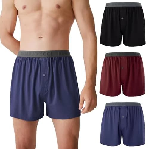 BAMBOO COOL Men's Boxer Shorts Medium | Soft Breathable Loose Underwear for Daily Comfort thumbnail 1