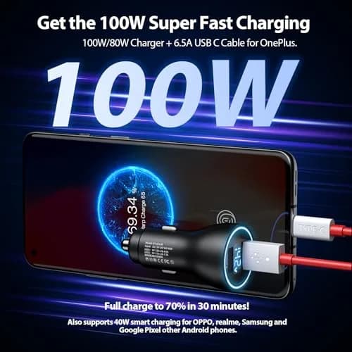 ASKUBSKU Car Charger for SuperVooc 100W 80W | Fast Charging for OnePlus 13 15 13R 12R 12 11 thumbnail 6