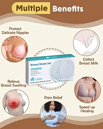 Lictin Milk Collector Catcher for Breastmilk - Breast Shells Milk Catcher (60ml / 2 Count) thumbnail 2