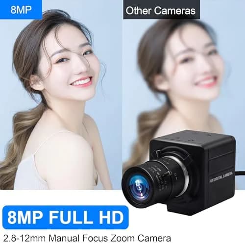 MMlove 8MP USB Camera 2.8-12mm Manual Focus 4X Optical Zoom | 8MP UltraHD Support for PC Raspberry Pi thumbnail 2