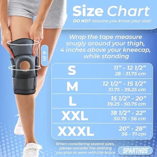 Sparthos Hinged Knee Brace XXX-Large | Orthopedic Brace for Meniscus Tear Support thumbnail 5