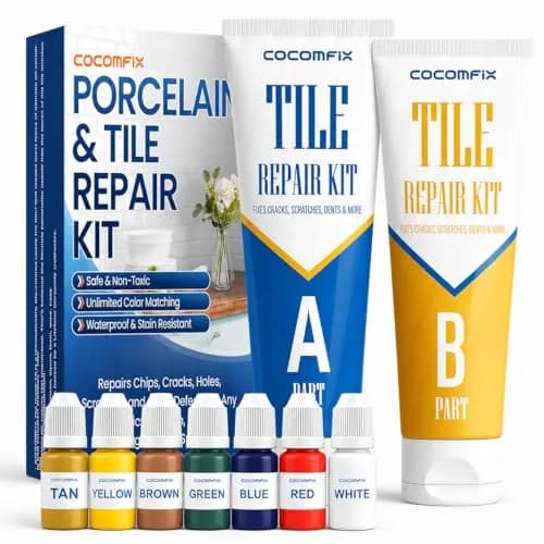 cocomfix Tile Repair Kit, Porcelain & Ceramic Chip, Crack & Hole Filler (231g / 8.15 oz) | USA-Sourced for Seamless DIY Restoration thumbnail 1