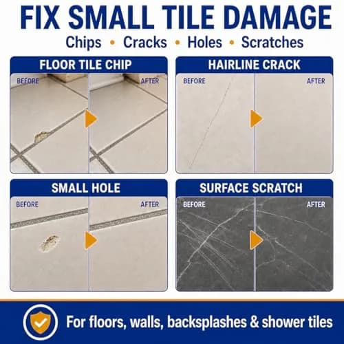 cocomfix Tile Repair Kit, Porcelain & Ceramic Chip, Crack & Hole Filler (231g / 8.15 oz) | USA-Sourced for Seamless DIY Restoration thumbnail 2