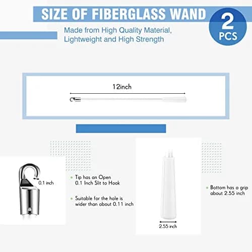 Bokon Fiberglass Replacement Blind Wand 12 Inch | Easy Hook Handle for Horizontal Blinds thumbnail 2
