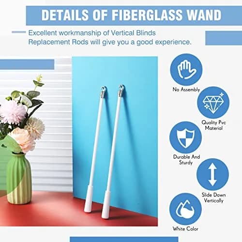 Bokon Fiberglass Replacement Blind Wand 12 Inch | Easy Hook Handle for Horizontal Blinds thumbnail 3