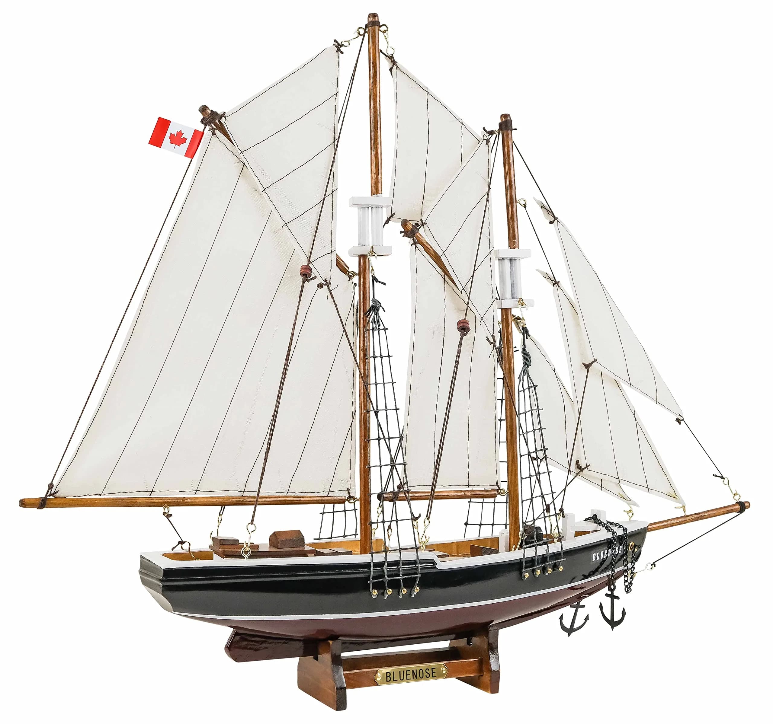 SAILINGSTORY Bluenose Wooden Sailboat Model Ship 43.18cm (17"L x 3"W x 14.20"H) | 1:110 Scale Replica