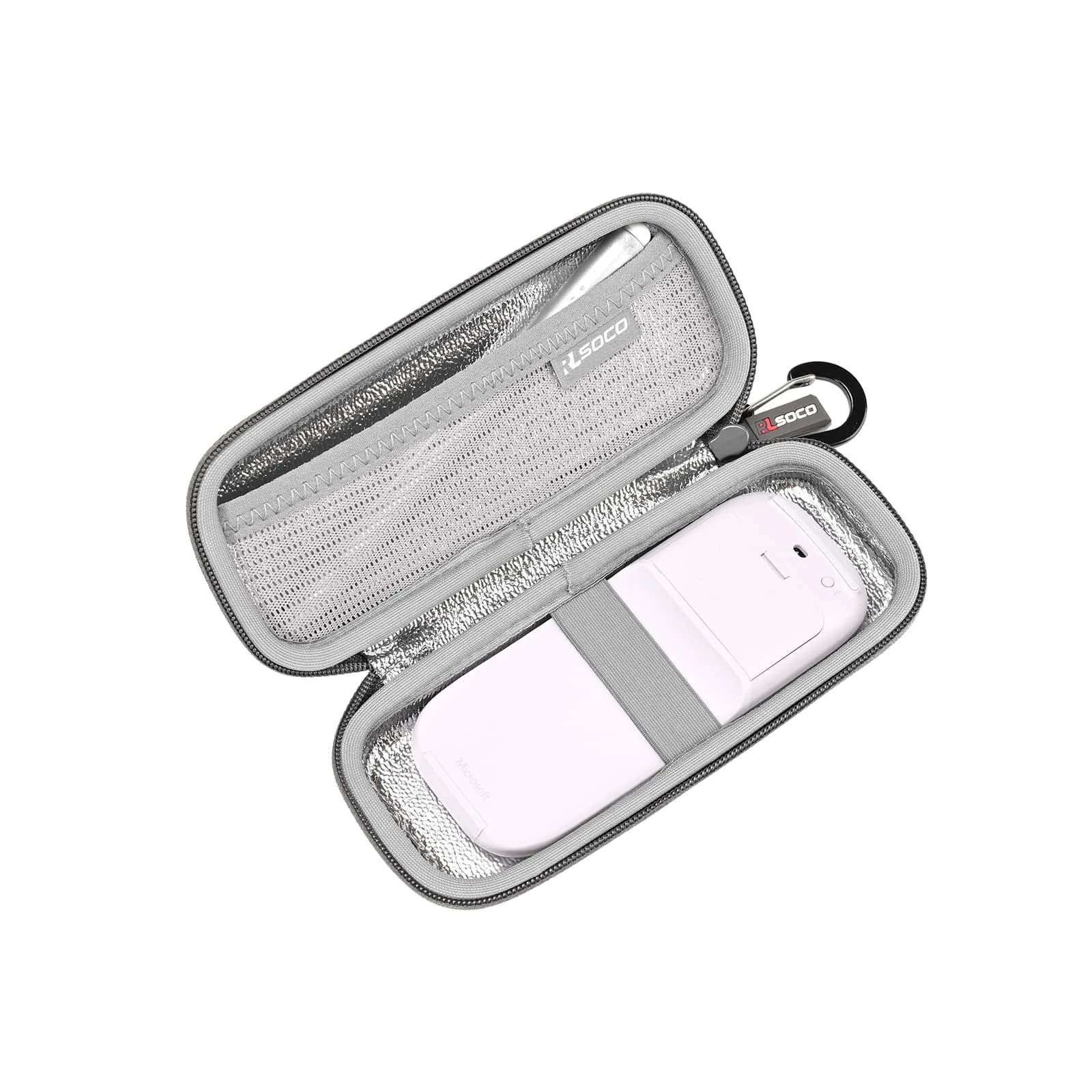 RLSOCO Carrying Case for Microsoft Arc/Surface Mouse & Stylus Pen | Gray, Hard Shell, Water-Resistant (18.7cm x 10.6cm x 4.4cm) - main product image