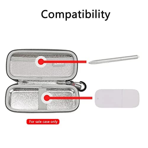 RLSOCO Carrying Case for Microsoft Arc/Surface Mouse & Stylus Pen | Gray, Hard Shell, Water-Resistant (18.7cm x 10.6cm x 4.4cm) thumbnail 3