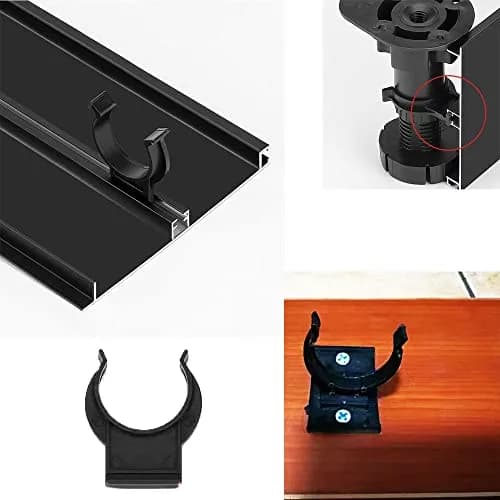 UtySty Cabinet Toe Kick Clips 10 Pack | Black Plastic Fastener Bracket for Adjustable Furniture Legs thumbnail 5