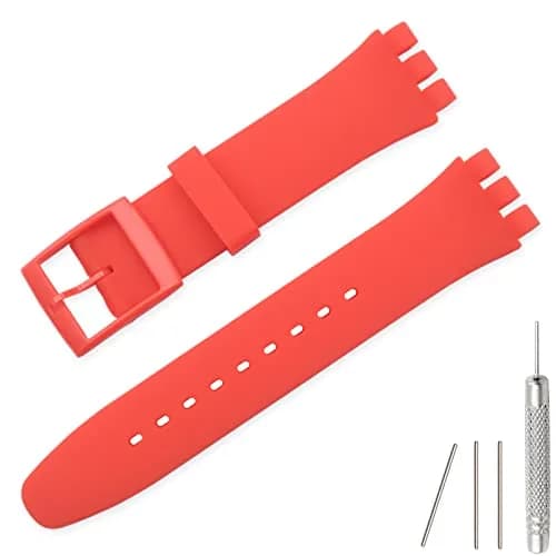 Lijinlan Red 20mm Replacement Silicone Band for Swatch Watches thumbnail 1