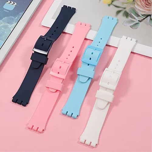 Lijinlan Replacement Silicone Watch Band for Swatch 19mm LightBlue | Waterproof & Breathable Strap thumbnail 5