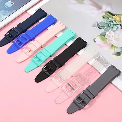 Lijinlan ClearWhite Silicone Watch Band for Swatch 20mm | Waterproof & Breathable Replacement Strap thumbnail 4