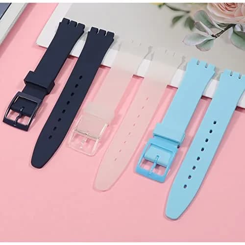 Lijinlan ClearWhite Silicone Watch Band for Swatch 20mm | Waterproof & Breathable Replacement Strap thumbnail 5