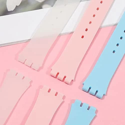 Lijinlan ClearWhite Silicone Watch Band for Swatch 20mm | Waterproof & Breathable Replacement Strap thumbnail 3