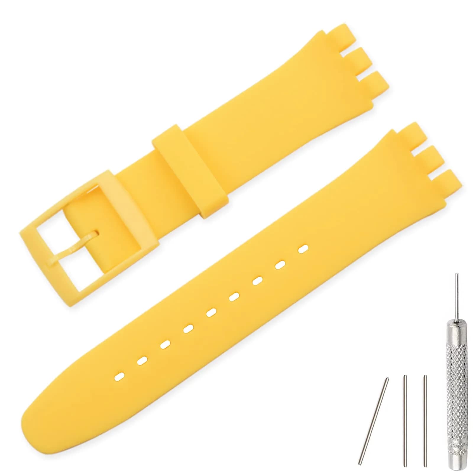 Lijinlan Replacement Silicone Band for Swatch 17mm Watch Strap | Waterproof & Breathable for Men & Women