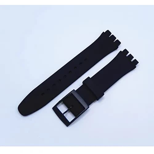 Lijinlan Replacement Silicone Watch Band for Swatch - Black, 17mm Lug Width thumbnail 3