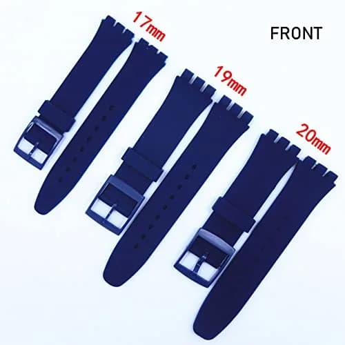 Lijinlan Replacement Silicone Watch Band for Swatch - Navy, 17mm Lug Width thumbnail 4