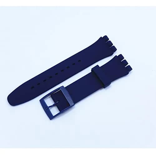 Lijinlan Replacement Silicone Watch Band for Swatch - Navy, 17mm Lug Width thumbnail 2