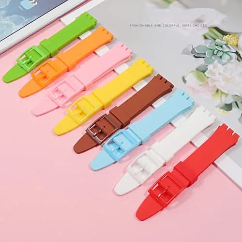 Lijinlan Replacement Silicone Watch Band for Swatch - LightGreen, 20mm thumbnail 3