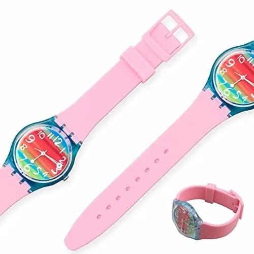 Lijinlan Replacement Silicone Watch Band for Swatch - Pink, 17mm thumbnail 3