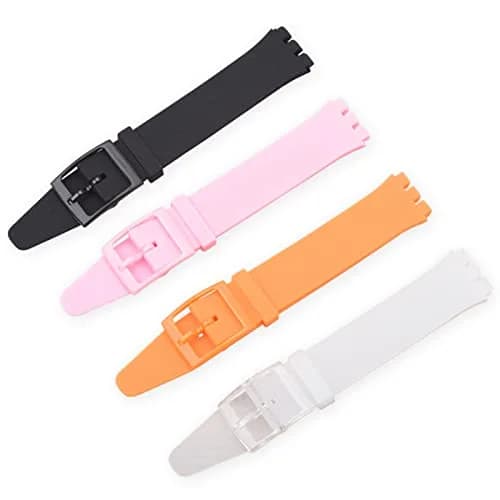 Lijinlan Replacement Silicone Watch Band for Swatch - Light Pink, 19mm Lug Width thumbnail 2