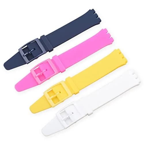 Lijinlan Replacement Silicone Watch Band for Swatch - Hot Pink, 20mm thumbnail 2