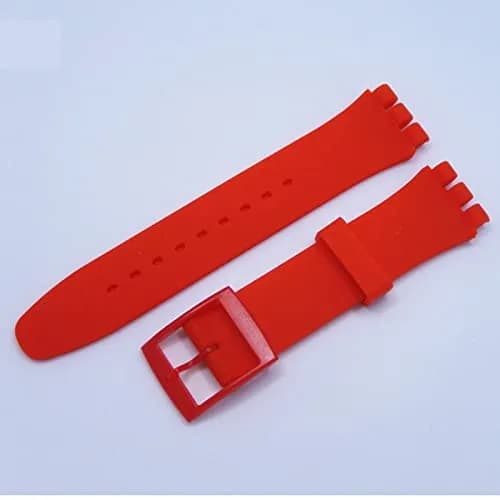 Lijinlan Replacement Silicone Band for Swatch 19mm Lug Width | Red Color, Waterproof & Breathable thumbnail 4