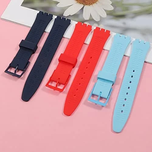 Lijinlan Replacement Silicone Band for Swatch 19mm Lug Width | Red Color, Waterproof & Breathable thumbnail 9