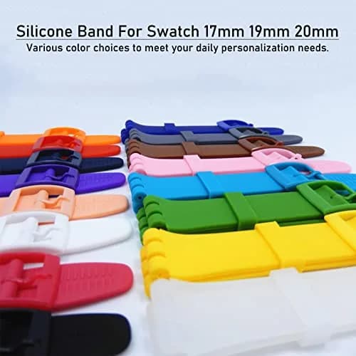 Lijinlan Replacement Silicone Watch Band for Swatch 19mm (DarkBlue) | Waterproof & Durable Wristband thumbnail 8