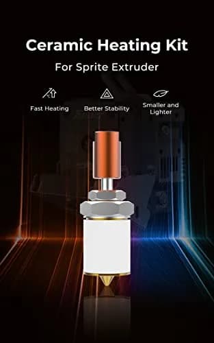 Lokkr Sprite Extruder Ceramic Heating Kit 300℃ 60W | High-Temp Brass Nozzle & Bimetal Heatbreak thumbnail 2