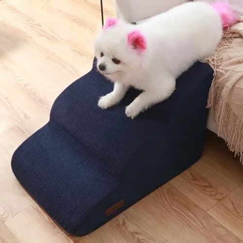 aodisman 3-Step Pet Stairs 15.7"H (40cm) | Soft Non-Slip Ramp for Small Dogs & Cats thumbnail 6