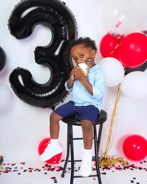 IWERP Black Crown 3 Balloon - 40 Inch Number Balloon, 3rd Birthday Decorations | Reusable Foil Balloon thumbnail 10