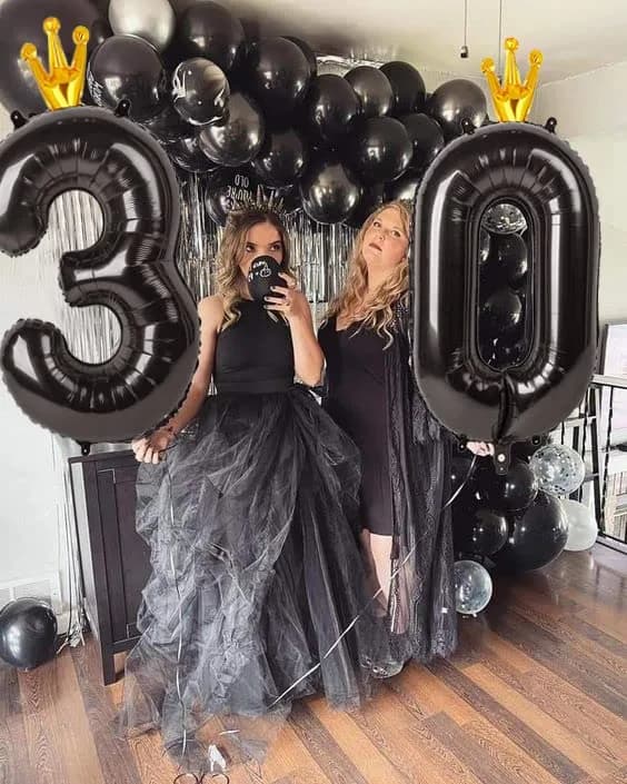 IWERP Black Crown 3 Balloon - 40 Inch Number Balloon, 3rd Birthday Decorations | Reusable Foil Balloon thumbnail 4