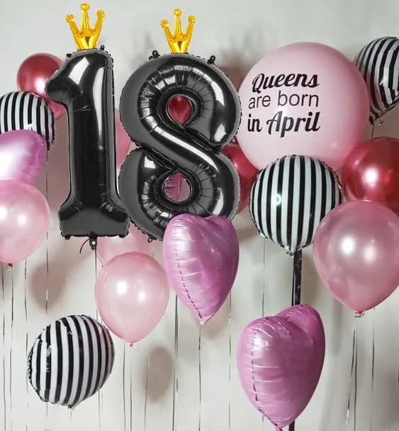 IWERP Black Crown 1 Balloon - 40 Inch Number Balloon | First Birthday Decorations thumbnail 3