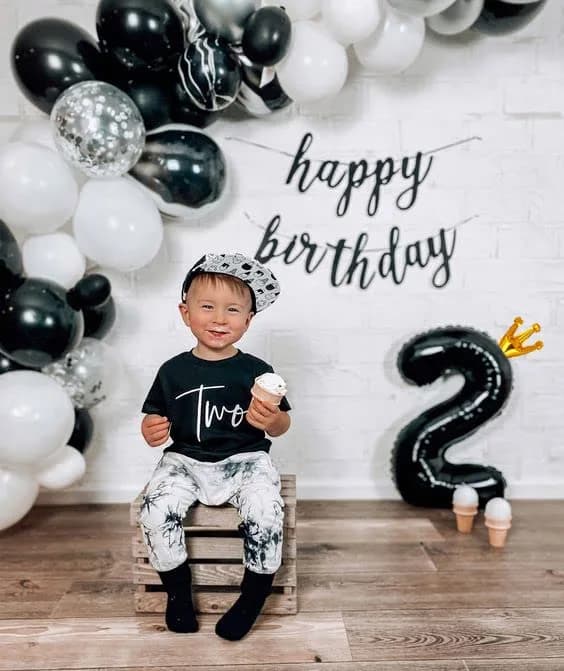 IWERP Black Crown 1 Balloon - 40 Inch Number Balloon | First Birthday Decorations thumbnail 7