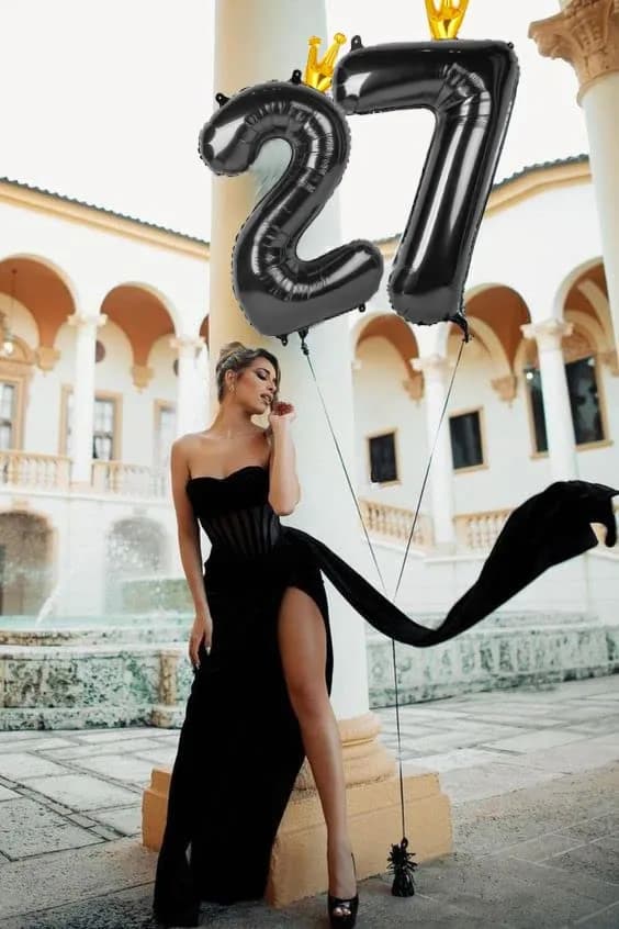 IWERP Black Crown 6 Balloon - 40 Inch Number Balloon | 6th Birthday Decorations thumbnail 5