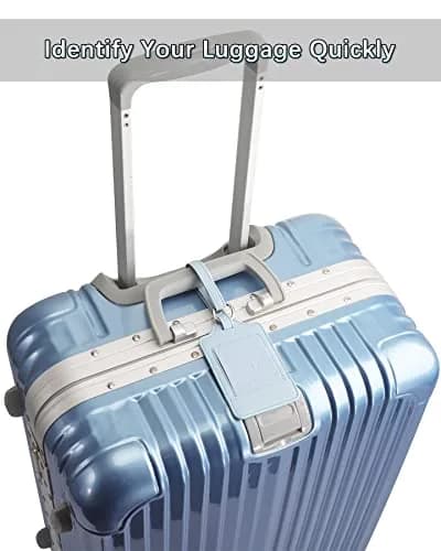 Teskyer Leather Luggage Tags for Suitcases 3 Pack | Lichee Cyan, Privacy & Durability, 2.7x10.7 inches thumbnail 6