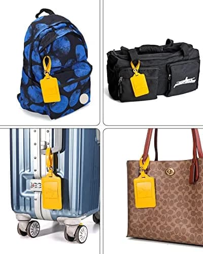 Teskyer Leather Luggage Tags for Suitcases 3 Pack | Privacy Protection, Durable PU Leather, Easy Attach, 2.7x10.7 inches thumbnail 8