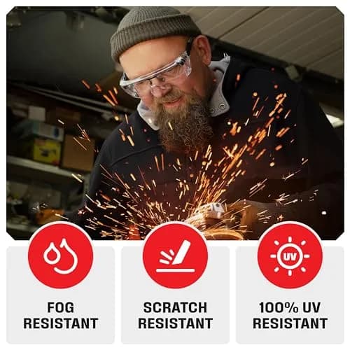 NoCry Over-the-Glasses Safety Glasses with Side Shields, UV380 Protection, ANSI Z87 Rated — Clear Lens thumbnail 3