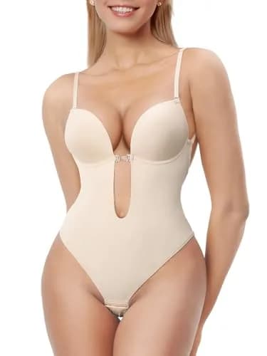 Decorus Backless Bodysuit Strapless Low-Back Thong Body-shaper | Seamless Wedding Shapewear (XX-Large) thumbnail 1
