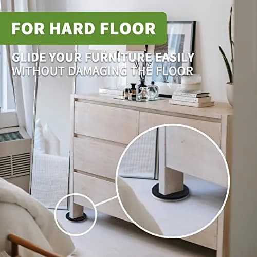 COVERCORNER Furniture Sliders for Hardwood Floors 8 PCS, 3 1/2" (8.9 cm) | Protects Floors & Moves Heavy Furniture Easily thumbnail 4