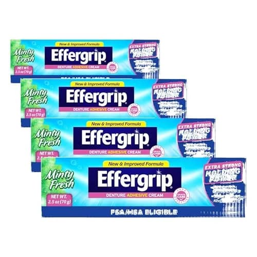 Effergrip Denture Adhesive Cream Extra Strong Holding Power 10 fl oz (40 fl oz) | Zinc-Free Formula thumbnail 1