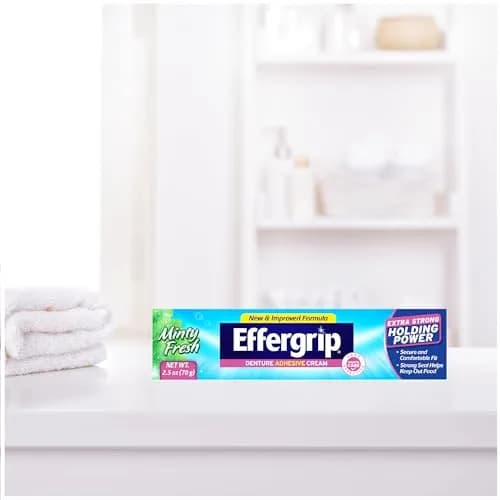 Effergrip Denture Adhesive Cream Extra Strong Holding Power 10 fl oz (40 fl oz) | Zinc-Free Formula thumbnail 5