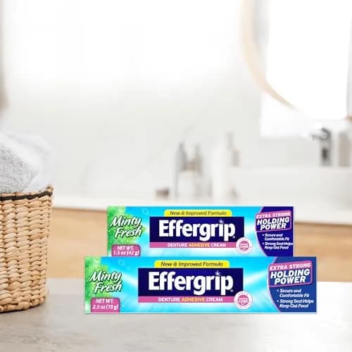 Effergrip Denture Adhesive Cream Extra Strong Holding Power 10 fl oz (40 fl oz) | Zinc-Free Formula thumbnail 6