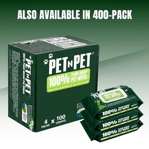 PET N PET Dog Wipes 100 Count Unscented Hypoallergenic | Waterless Pet Grooming Wipes for Paws & Face thumbnail 9